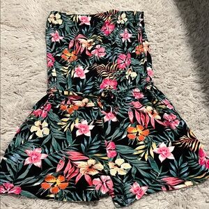 Victoria's Secret Floral Swim Coverup - Black, Pink, Orange, Green